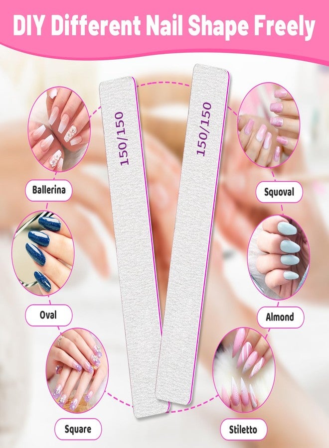 BLESWIN 25pcs Nail Files 150 Grit, BLESWIN 150/150 Grit Nail Files, Jumbo Nail Files for Acrylic Nail, Nail Filer for Poly Nail Extension, Double-Sided Emery Board Nail Filer for Manicure, Pedicure - Image 4